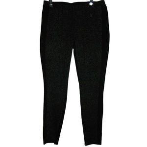 Seven7 Leggings Size 8 Black Knit Snakeskin Print Pull On Stretch Pants animal